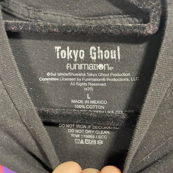 Tokyo Ghoul Ken Kaneki Anime Black Graphic Shirt Men's Large - Picture 2 of 4